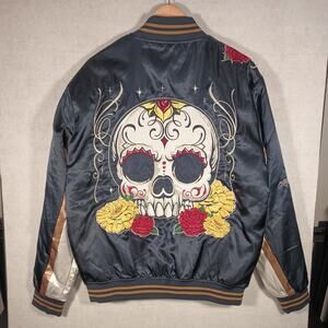 Modelo Cerveza Jacket Skull and Rose Embroidery Size L *RARE* Mister Cartoon